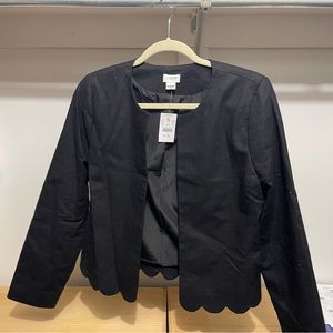 NWT Linen blend scalloped jacket